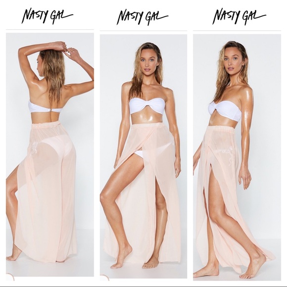 Nasty Gal Other - Sheer split side beach trousers